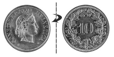 10 centimes 1964, Normal position