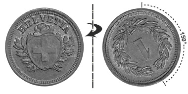 1 centime 1931, 150° tourné