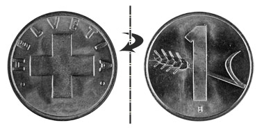 1 centime 1951, Position normale