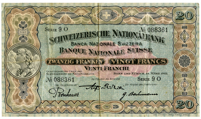 1000 Franken, 1965, Qualität vorzüglich