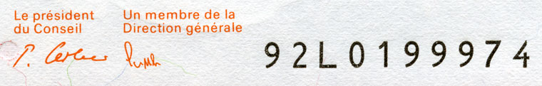 10 francs, 1992