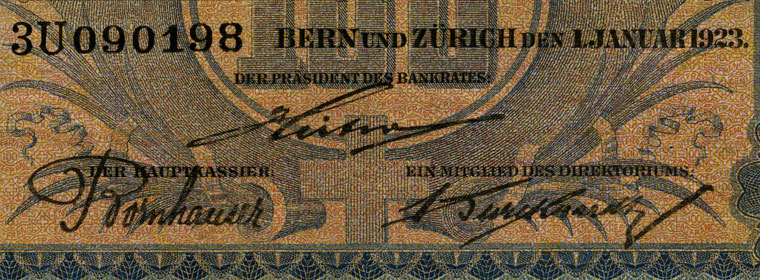 100 francs, 1923