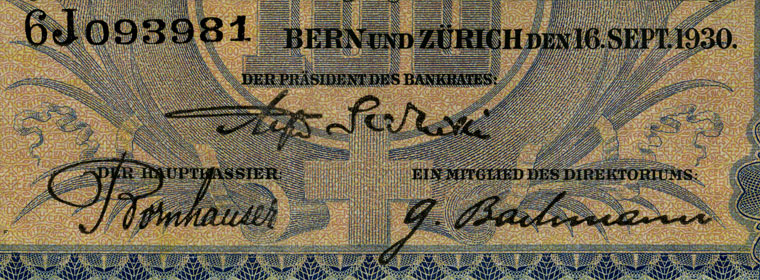 100 francs, 1930