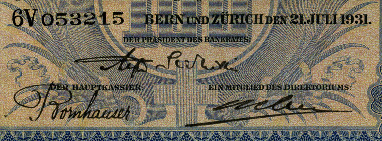 100 francs, 1931