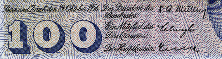 100 francs, 1956