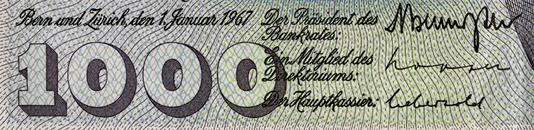 1000 francs, 1967