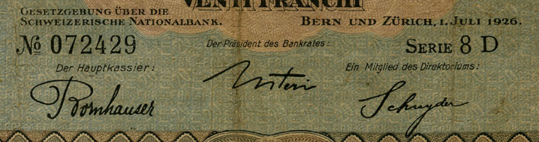 20 francs, 1926