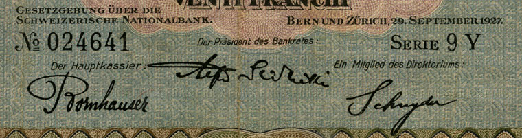 20 francs, 1927