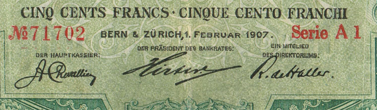 500 francs, 1907