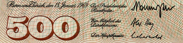 500 francs, 1969